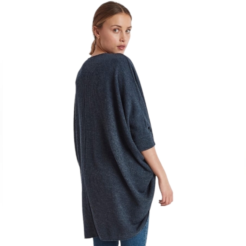 Ichi Eluise Cocoon 3/4 Open Knit Soft Cozy Cardigan- Womens O/S - Picture 5 of 13